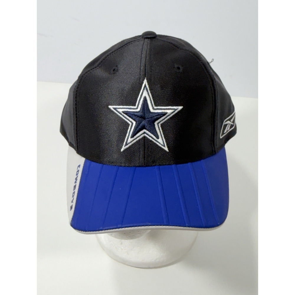 Reebok Dallas Cowboys NFL Ball Cap Hook & Loop Strap Black Blue Hat Mens OSFM